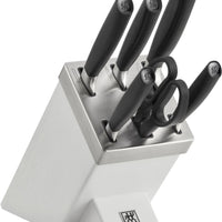 Zwilling - ALL * STAR 7 PC Black Knife With White Self Sharpening Block Set - 1022569