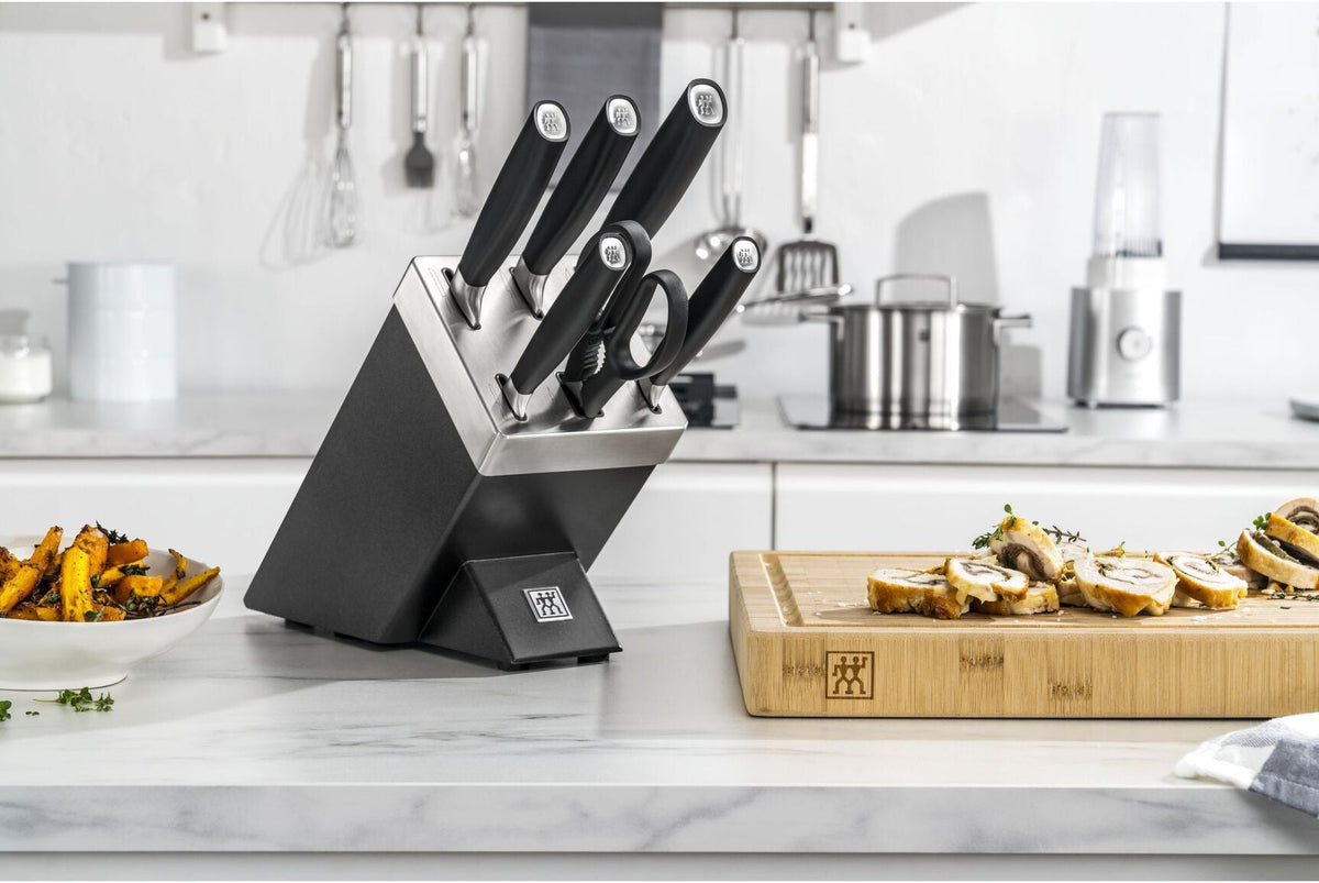 Zwilling - ALL * STAR 7 PC Silver Knife With Black Self Sharpening Block Set - 1022760