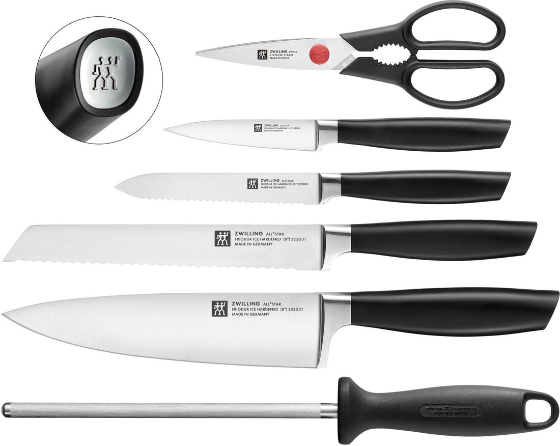Zwilling - ALL * STAR 7 PC Silver Knife With Block Set - 1022597