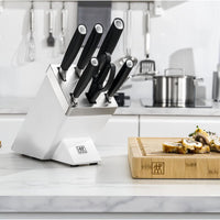 Zwilling - ALL * STAR 7 PC Silver Knife With White Self Sharpening Block Set - 1022776