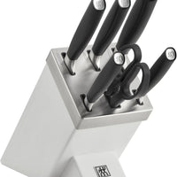 Zwilling - ALL * STAR 7 PC Silver Knife With White Self Sharpening Block Set - 1022776