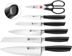 Zwilling - ALL * STAR 7 PC Black Knife With Black Self Sharpening Block Set - 1022568