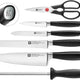 Zwilling - ALL * STAR 7 PC Silver Knife With Block Set - 1022597