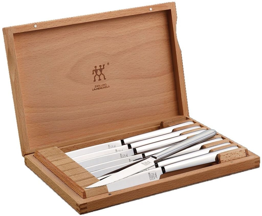 Zwilling - Contemporary 8 PC Stainless Steel Steak Knife Set with Woodcase - 22764-800