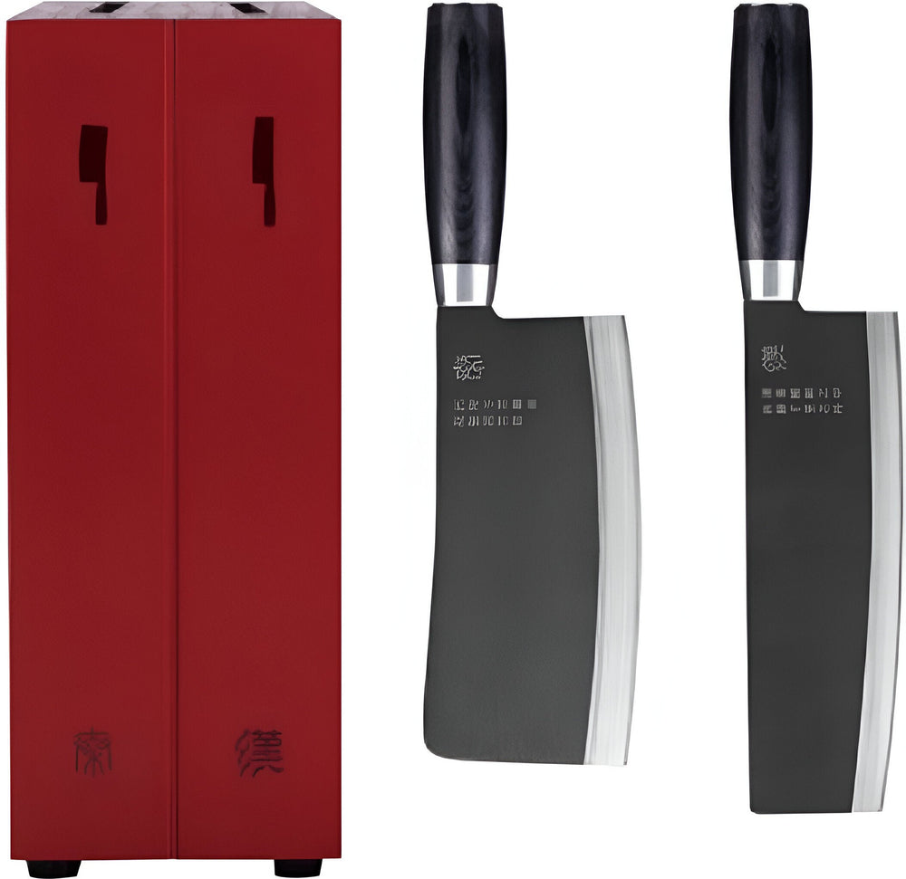 Zwilling - DRAGON 3 PC Knife block set with 6.5" Nakiri Knife, 6" Chopper Knife and Knife Block - 54412-003