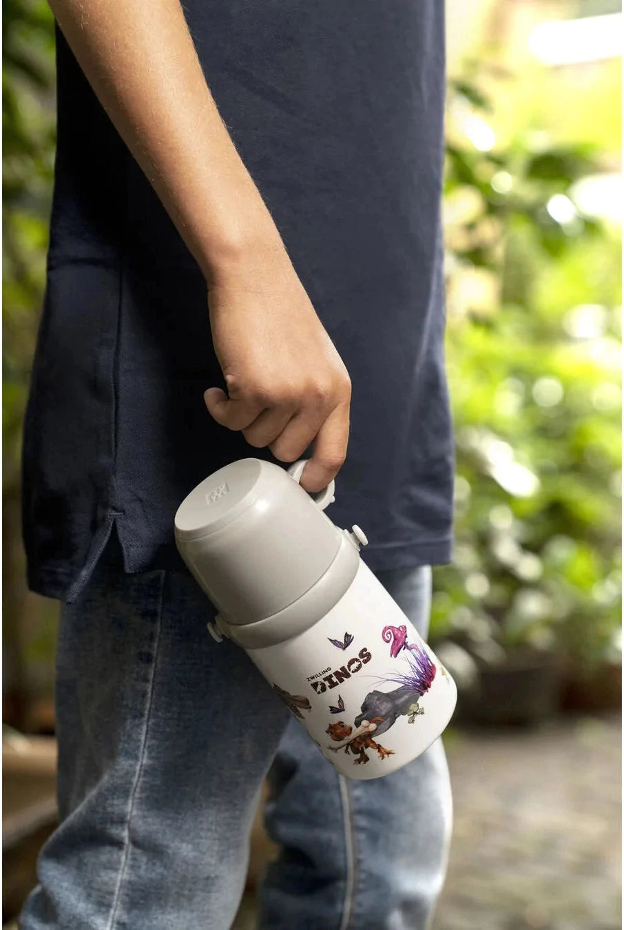 Zwilling - Dinos Thermo 380 ml White-Grey Bottle With Cup - 39500-530
