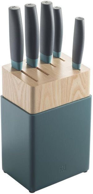 Zwilling - Now S 6 PC Stainless Steel Blue Knife Block Set - 54360-006
