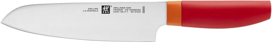 Zwilling - Now S 7" Stainless Steel Red Santoku Knife - 54357-181
