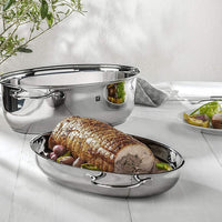 Zwilling - Plus 9 QT Stainless Steel Silver Oval Multi-Use Roaster - 40993-000