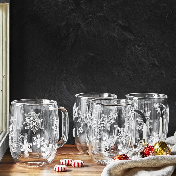 Zwilling - Sorrento Plus 4 PC Snowflake Double-Wall Latte Mug Set - 39500-116