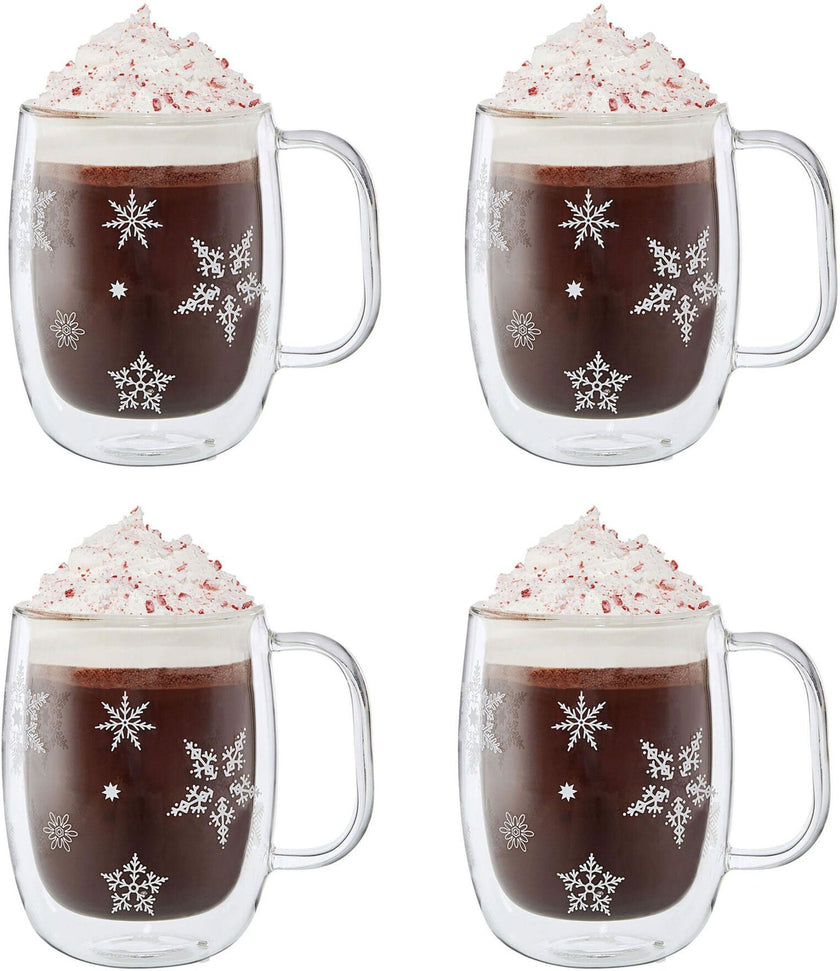 Zwilling - Sorrento Plus 4 PC Snowflake Double-Wall Latte Mug Set - 39500-116