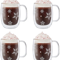 Zwilling - Sorrento Plus 4 PC Snowflake Double-Wall Latte Mug Set - 39500-116