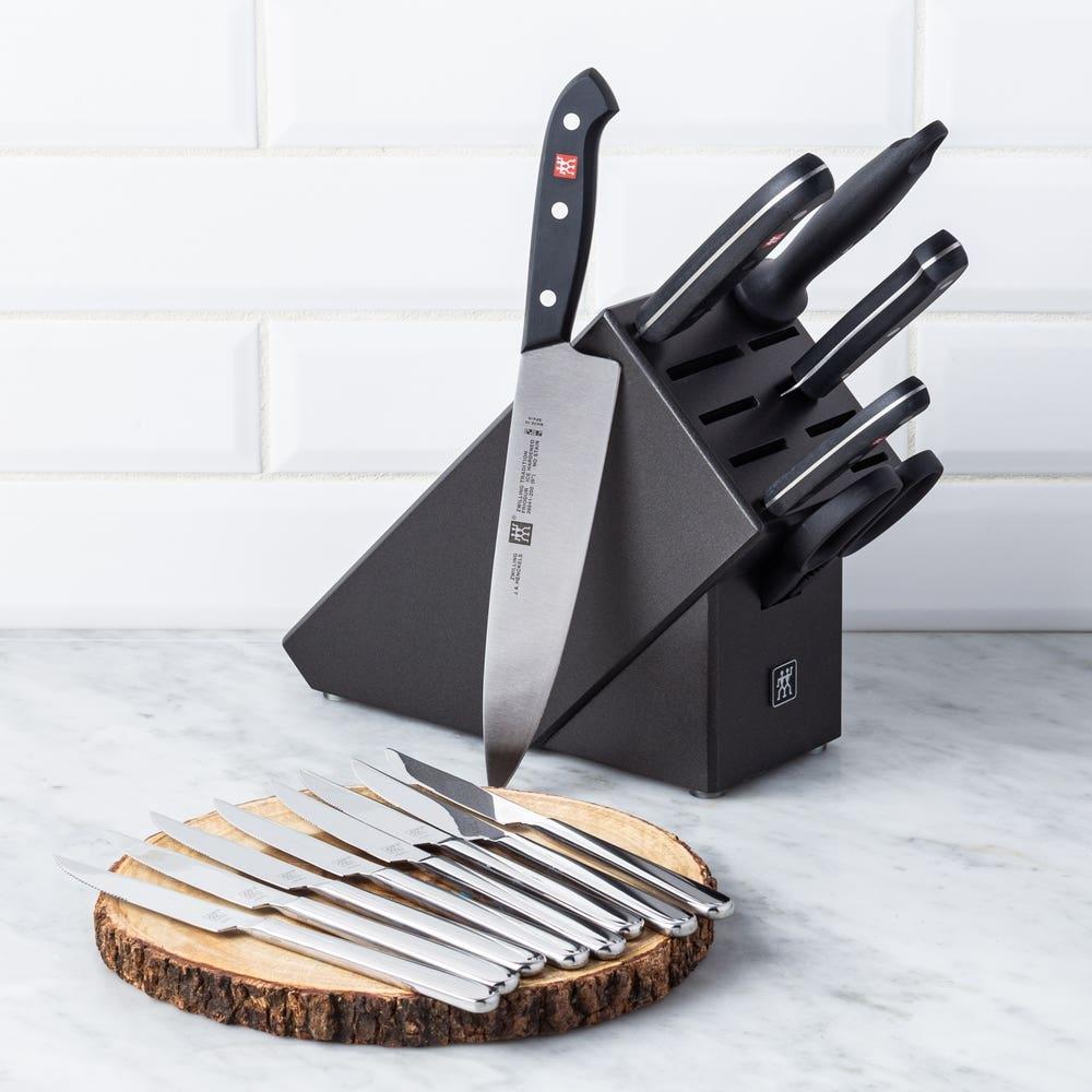 Zwilling - Tradition 7 PC Stainless Steel Knife Block Set with Bonus Steak Knives- 38662-007