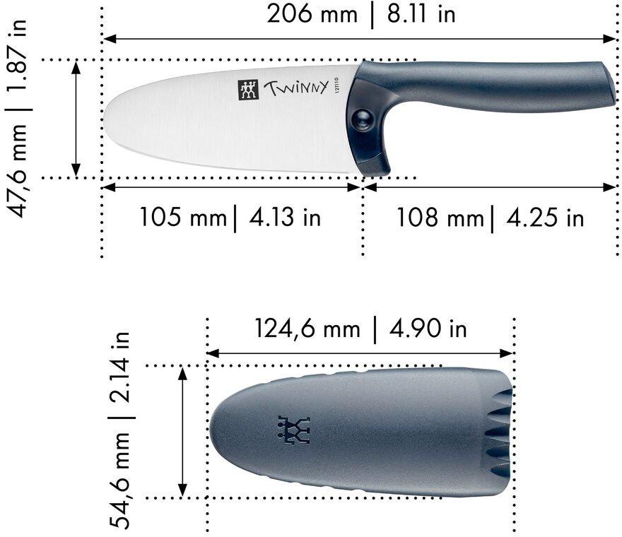 Zwilling - Twinny 4" Stainless Steel Blue Kids Chef's Knife - 36540-101