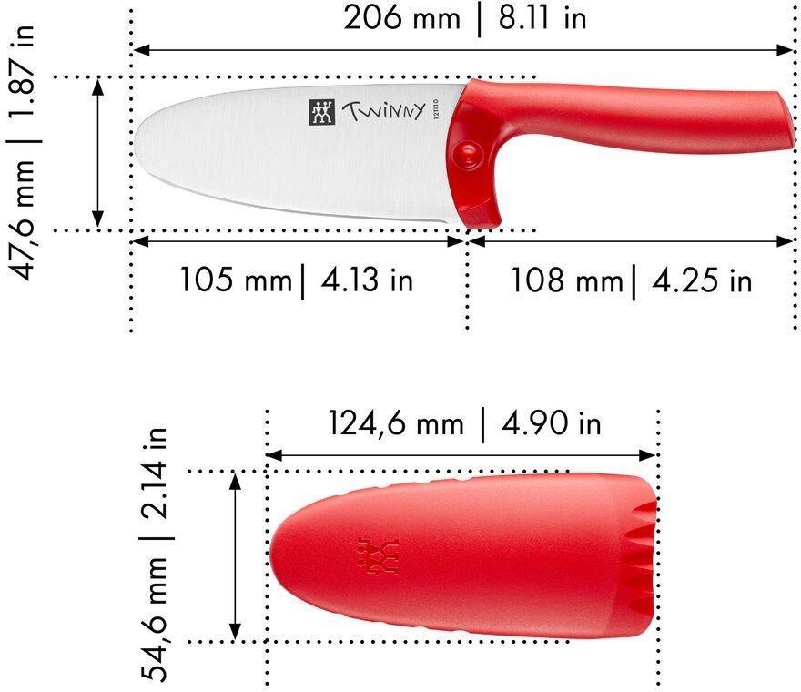 Zwilling - Twinny 4" Stainless Steel Red Kids Chef's Knife - 36550-101