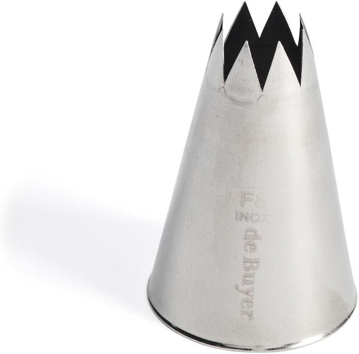 de Buyer - 2.5 cm Stainless Steel Star Pastry Nozzle (#F8) - 2112.25N