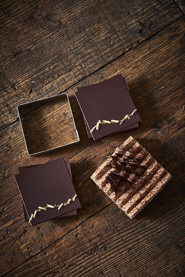 de Buyer - 2.8" Stainless Steel Square Mini Perforated Tart - 3099.19