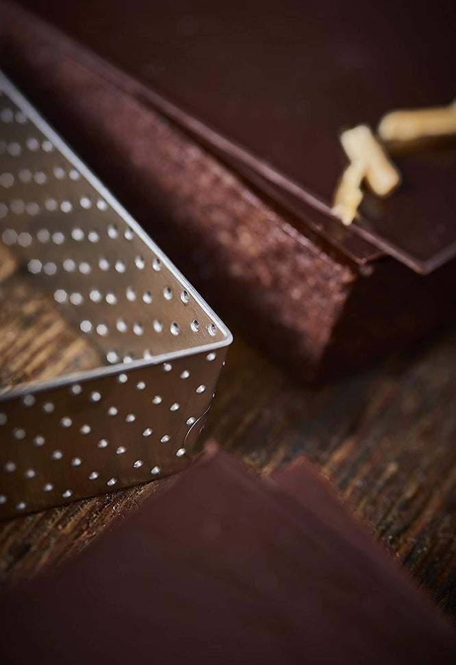de Buyer - 2.8" Stainless Steel Square Mini Perforated Tart - 3099.19