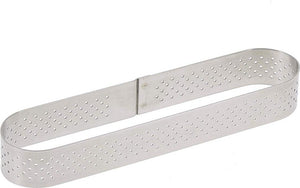 de Buyer - 5.5" x 1.4" Stainless Steel Oblong Perforated Tart - 3099.40