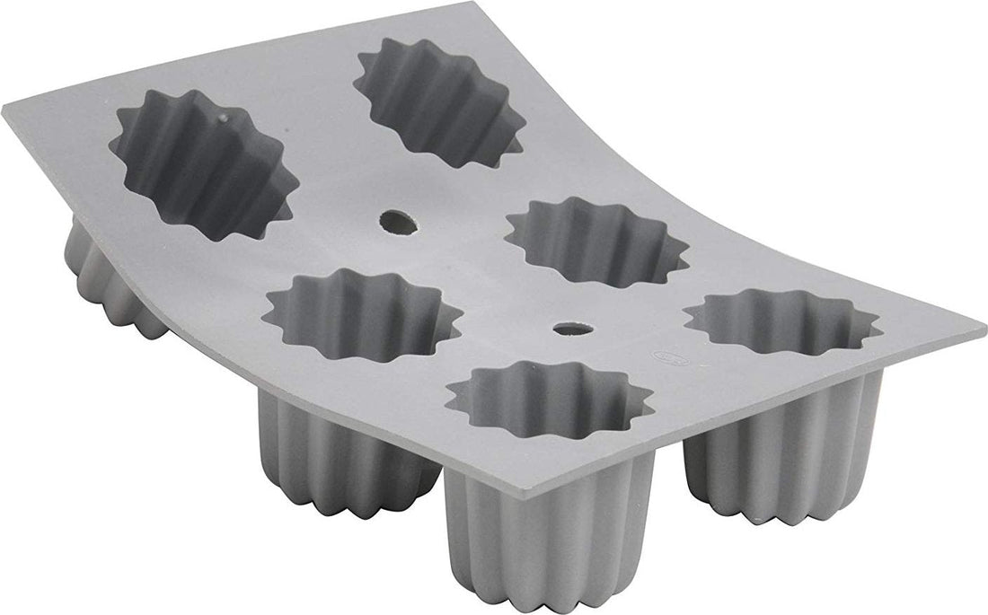 de Buyer - Elastomoule Bordelais 6 Silicone Fluted Cake Mold - 1834.21D