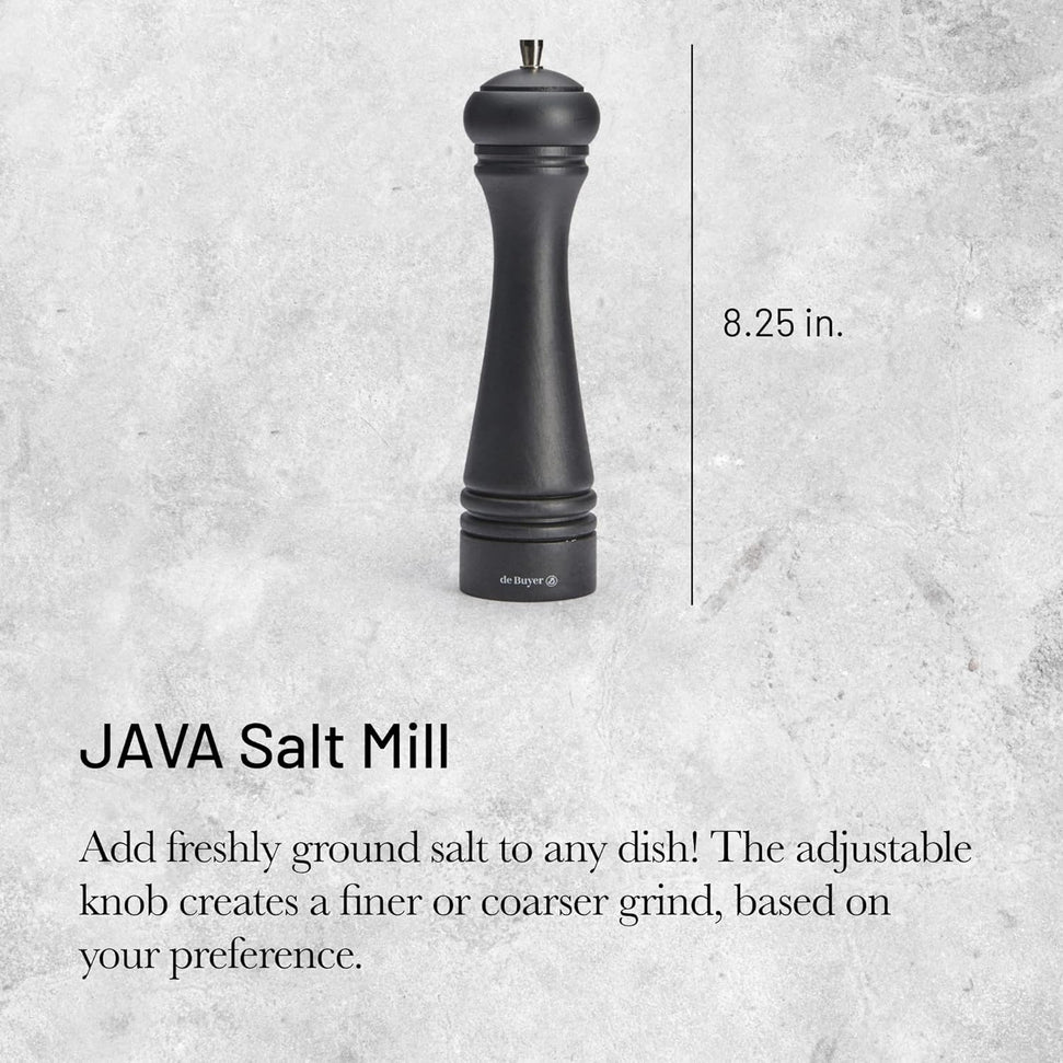 de Buyer - JAVA 8.27" Matte Black Wood Salt Mill - S347.210404 - DISCONTINUED
