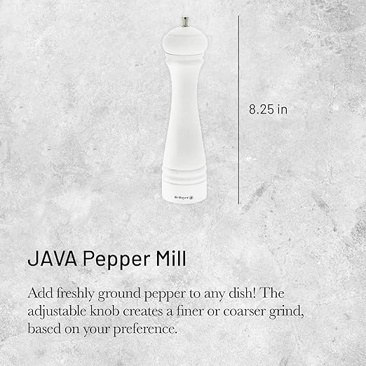 de Buyer - JAVA 8.27" Matte White Wood Salt Mill - S347.210303