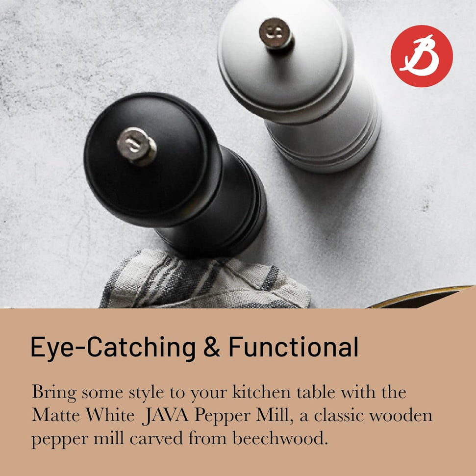 de Buyer - JAVA 8.27" Matte White Wood Salt Mill - S347.210303