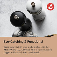 de Buyer - JAVA 8.27" Matte White Wood Salt Mill - S347.210303