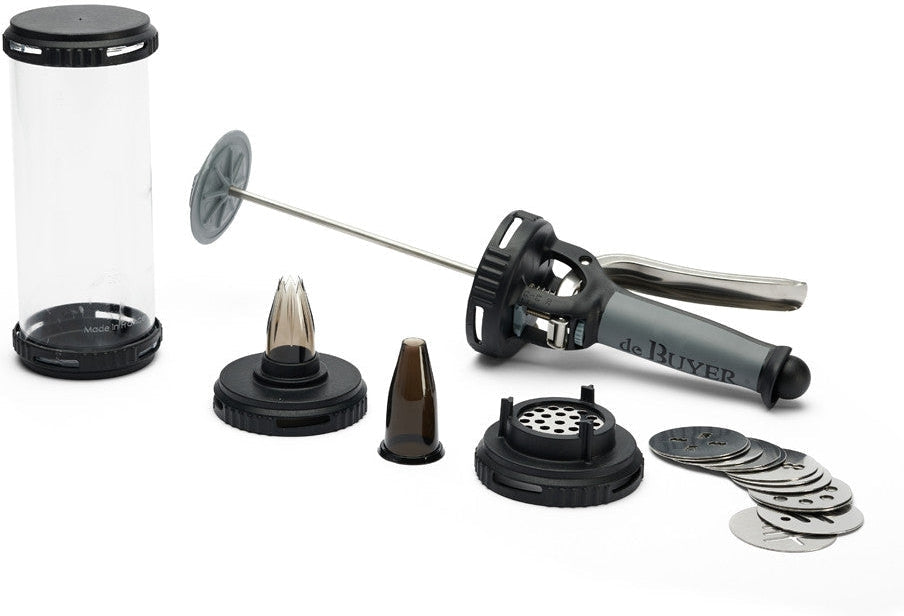 de Buyer - Le Tube Pastry Gun With 13 Cookie Discs - 3358.01