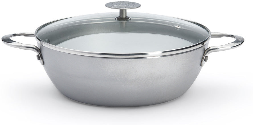 de Buyer - Mineral B 11" Deep Steel Pan with Two Handles (28 cm) - 5654.28