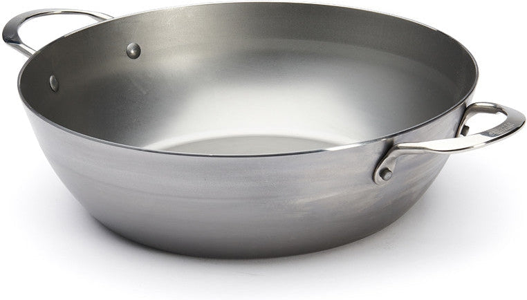 de Buyer - Mineral B 12.5" Deep Steel Pan with Two Handles (32 cm) - 5654.32