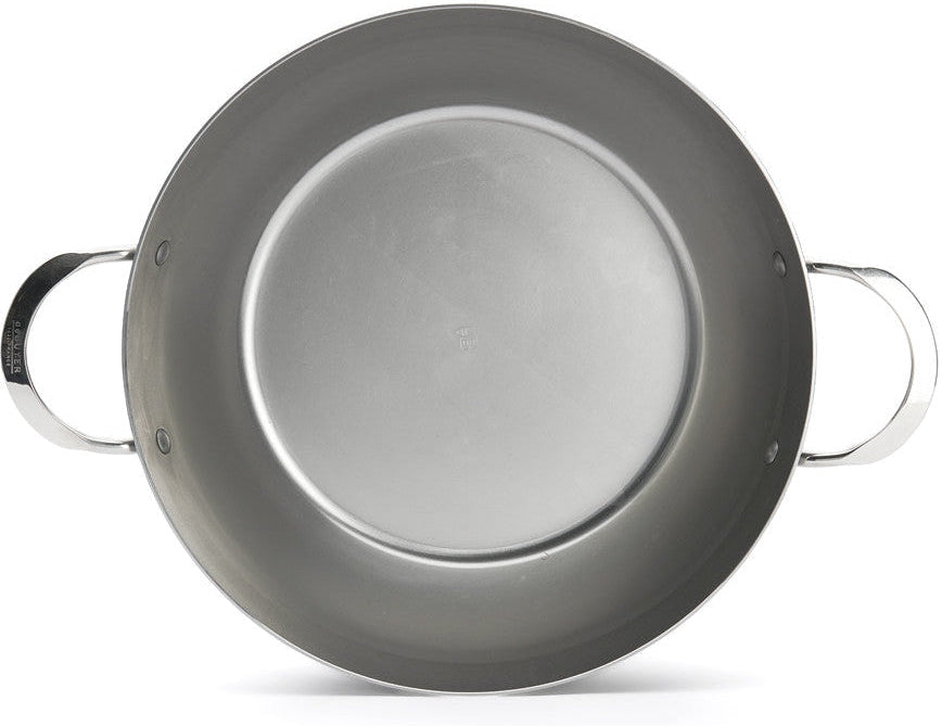 de Buyer - Mineral B 12.5" Deep Steel Pan with Two Handles (32 cm) - 5654.32
