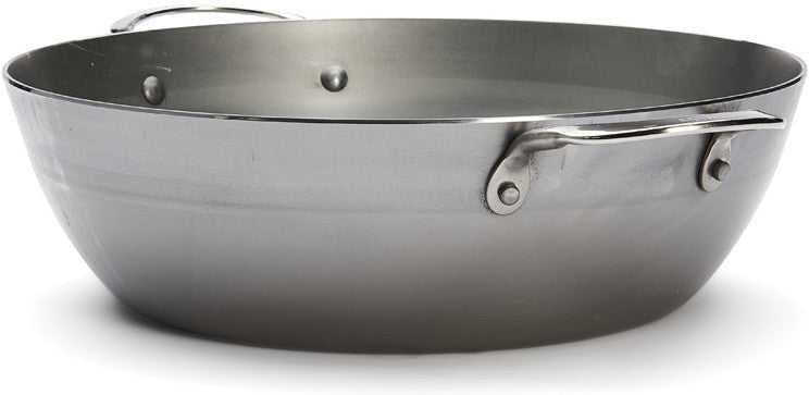 de Buyer - Mineral B 12.5" Deep Steel Pan with Two Handles (32 cm) - 5654.32