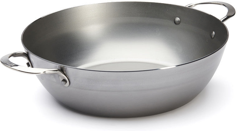 de Buyer - Mineral B 12.5" Deep Steel Pan with Two Handles (32 cm) - 5654.32