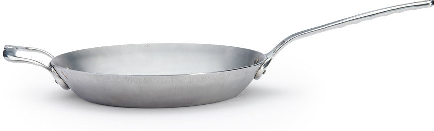 de Buyer - Mineral B Pro 12.5"/32 cm Round Steel Fry Pan with 2 Helper Handles - 5680.32