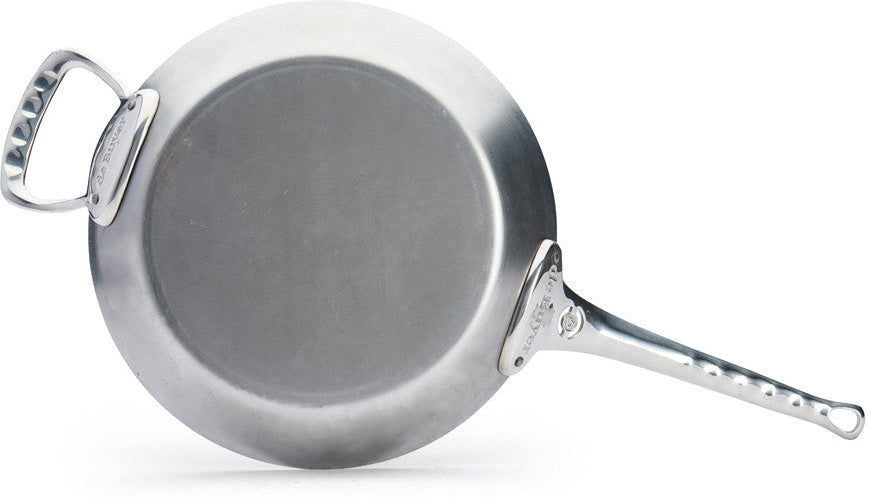 de Buyer - Mineral B Pro 12.5"/32 cm Round Steel Fry Pan with 2 Helper Handles - 5680.32