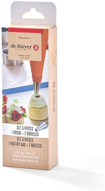 de Buyer - Polyurethane Pastry Bag with 2 Nozzles - 4347.03