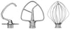 KitchenAid - Stainless Steel 3-Piece Accessory Set with 6-Wire Whip, Dough Hook - KSMTH3PSS