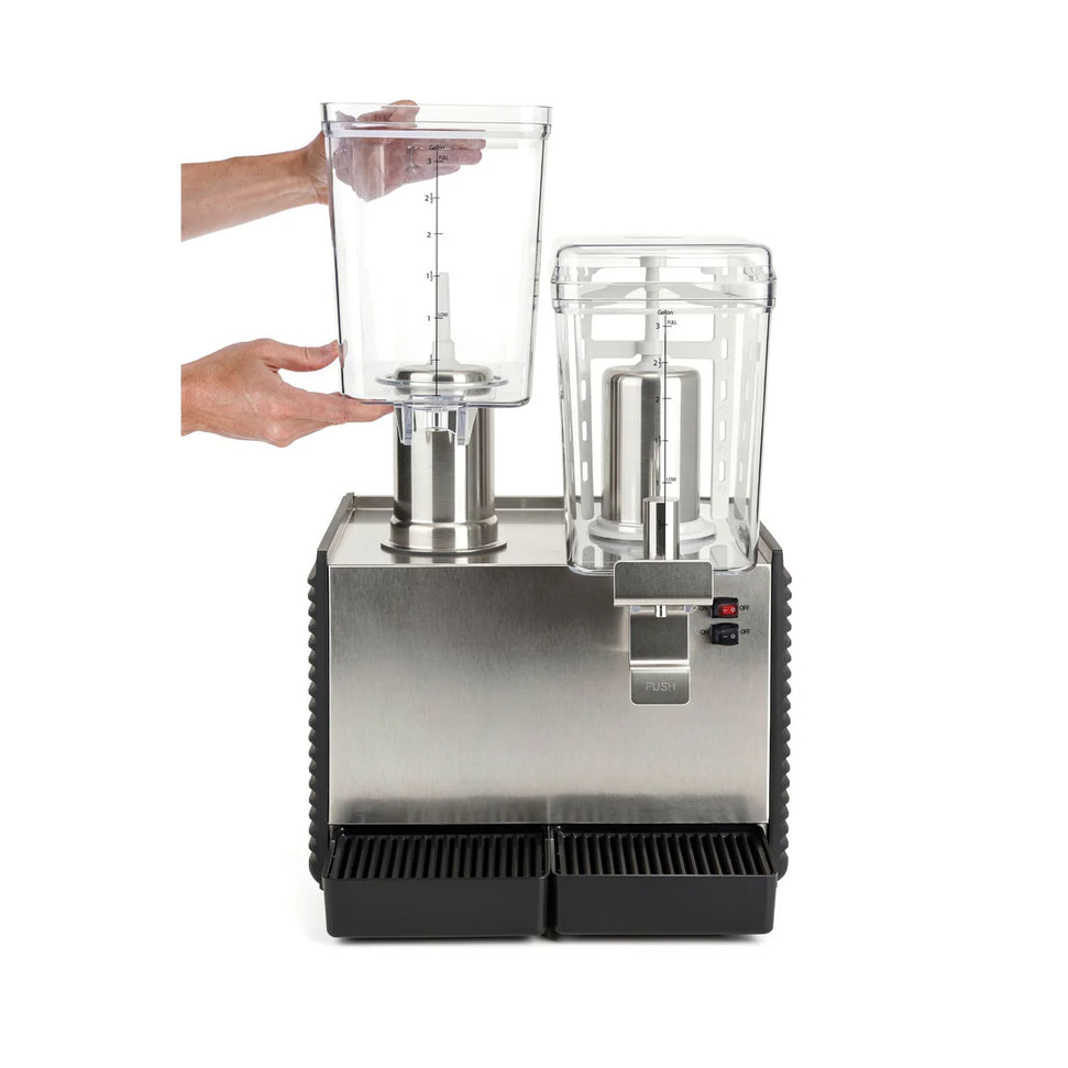 Noriota - Commercial Refrigerated Beverage Dispenser with Two 3 Gallon Bowls - NBD2