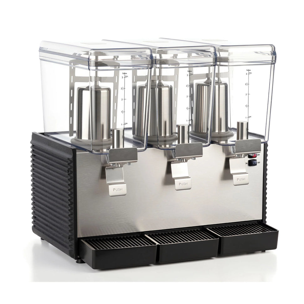 Noriota - Commercial Refrigerated Beverage Dispenser with Three 3 Gallon Bowls - NBD3