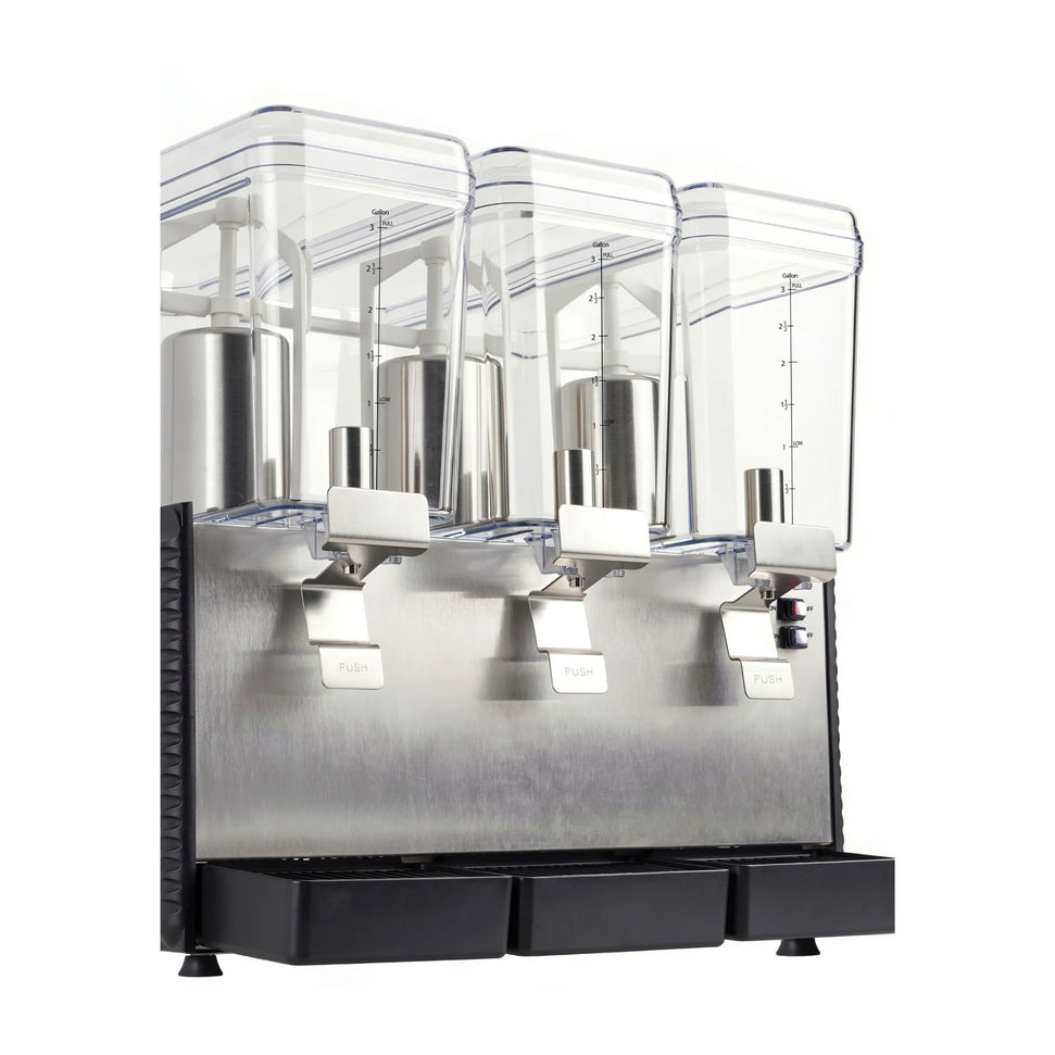 Noriota - Commercial Refrigerated Beverage Dispenser with Three 3 Gallon Bowls - NBD3