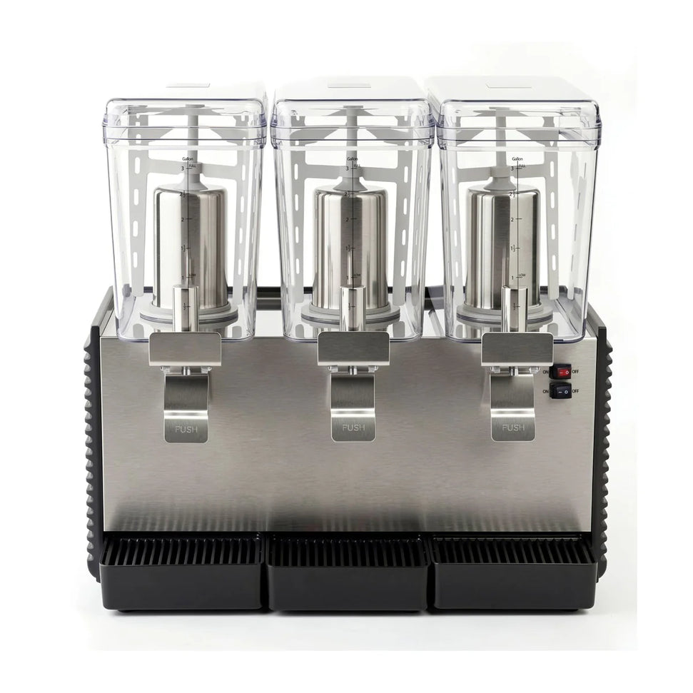 Noriota - Commercial Refrigerated Beverage Dispenser with Three 3 Gallon Bowls - NBD3