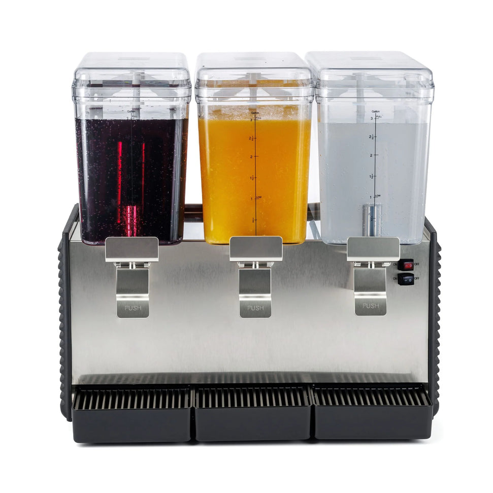 Noriota - Commercial Refrigerated Beverage Dispenser with Three 3 Gallon Bowls - NBD3