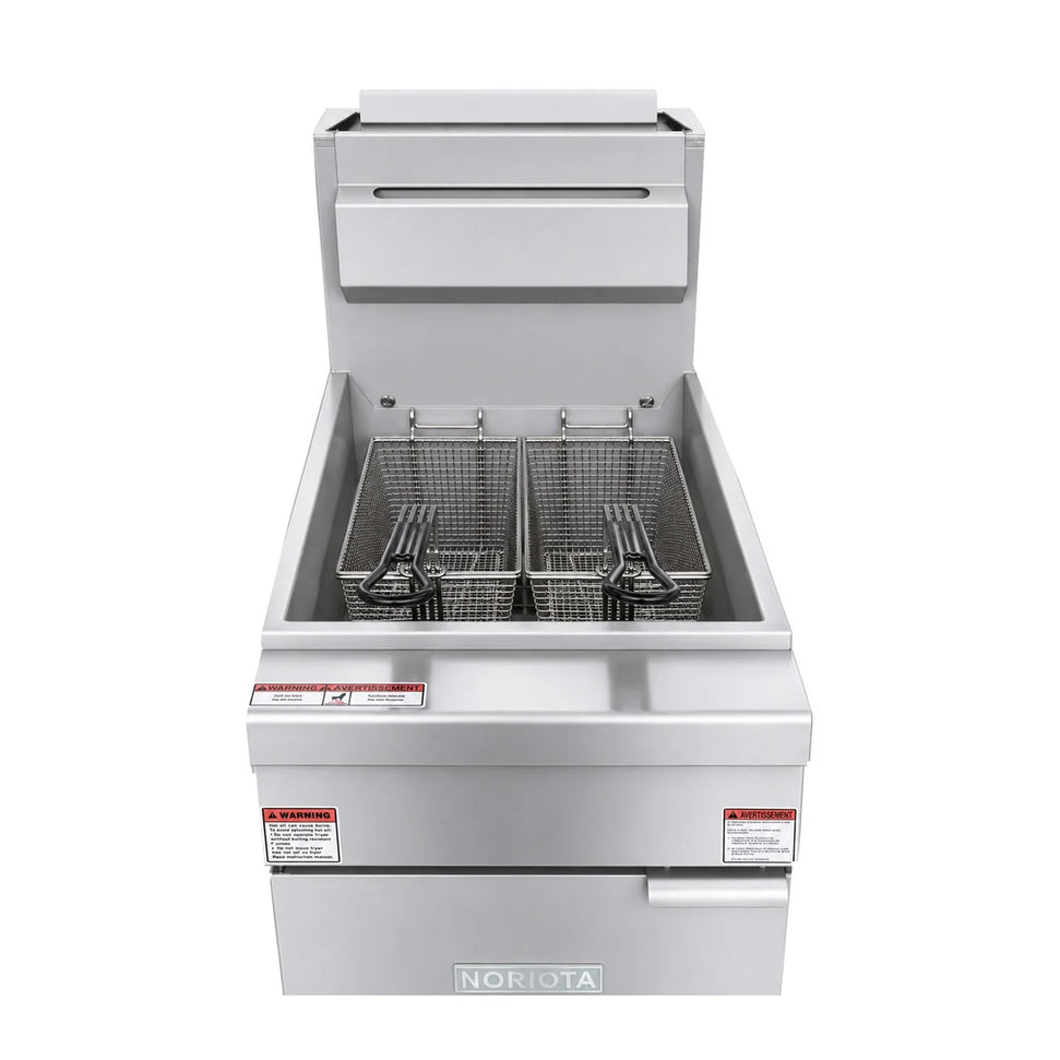 Noriota - 40 lbs Commercial Natural Gas Open Pot Fryer - NFFOP40N - ETA MID AUGUST