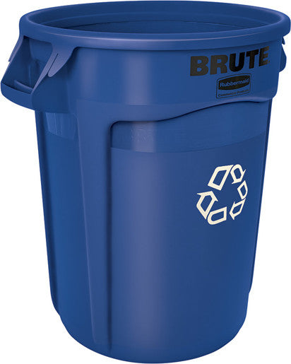 Rubbermaid Commercial - Rubbermaid Brute 44 Gallon Blue Round Recycling Can - FG264307BLUE