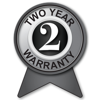 warranty badge  2 years parts labour 5 years parts coverage on the compressor