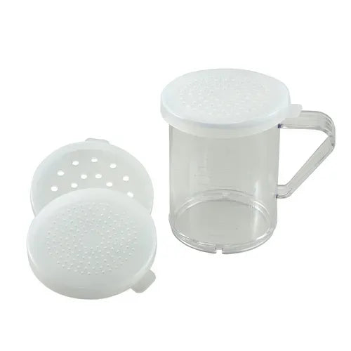 Winco - 10 Oz Shaker Dredge Set with Handle Polycarbonate and 3 L - PDG-10