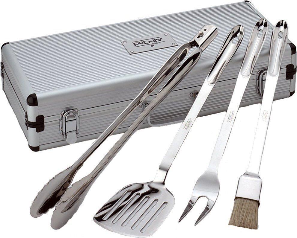 All-Clad - 4 PC Stainless Steel BBQ Tool Set with Case - T147