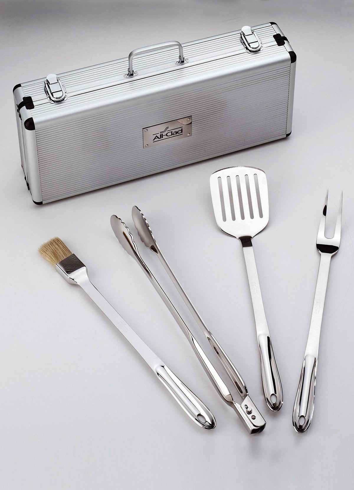 All-Clad - 4 PC Stainless Steel BBQ Tool Set with Case - T147