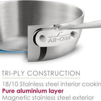 All-Clad - D3 Stainless 2 QT Saucepan with Lid - 4202 - DISCONTINUED